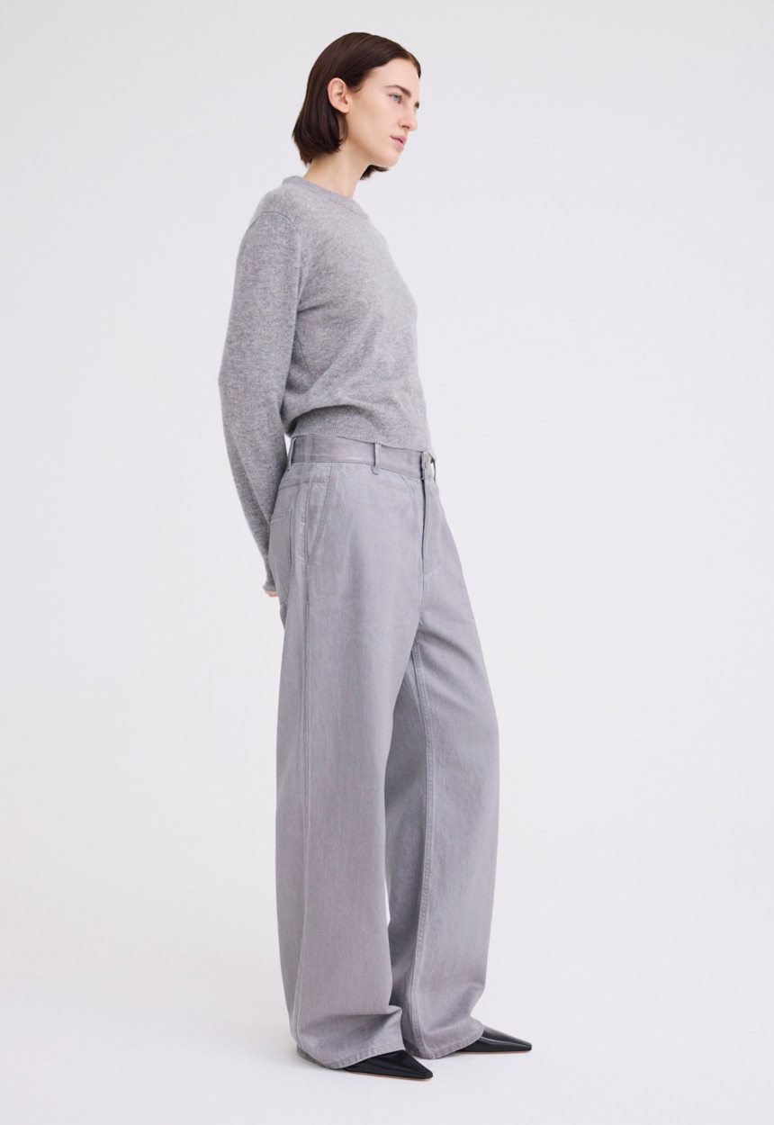 Jac + Jack Peter Cashmere Sweater - Mid Grey Marle